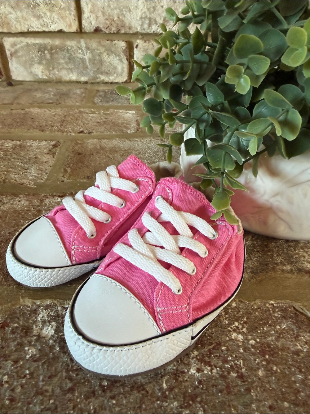 Converse | Pink Canvas Kids Sneakers with White Laces